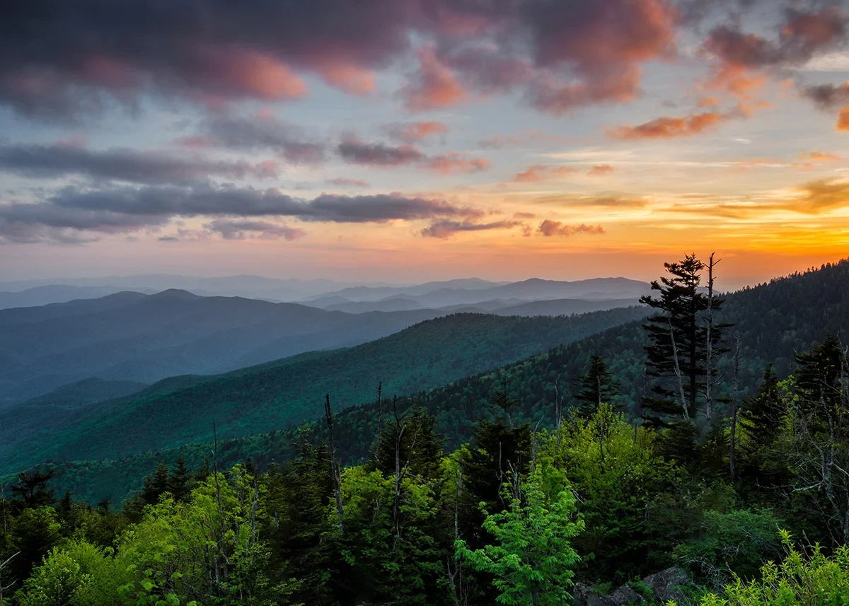 Smoky Mountains during sunset