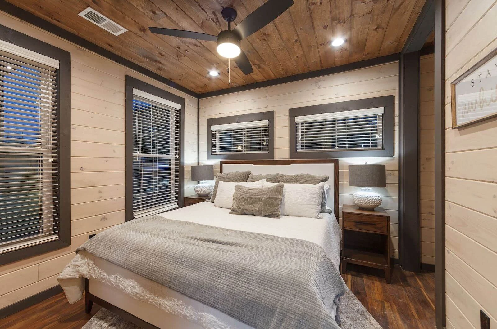 bedroom inside Goose Gap cabin