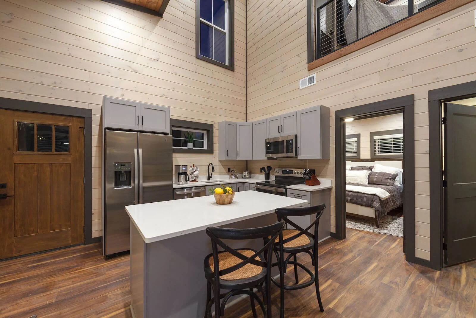 kitchen area inside Goose Gap cabin