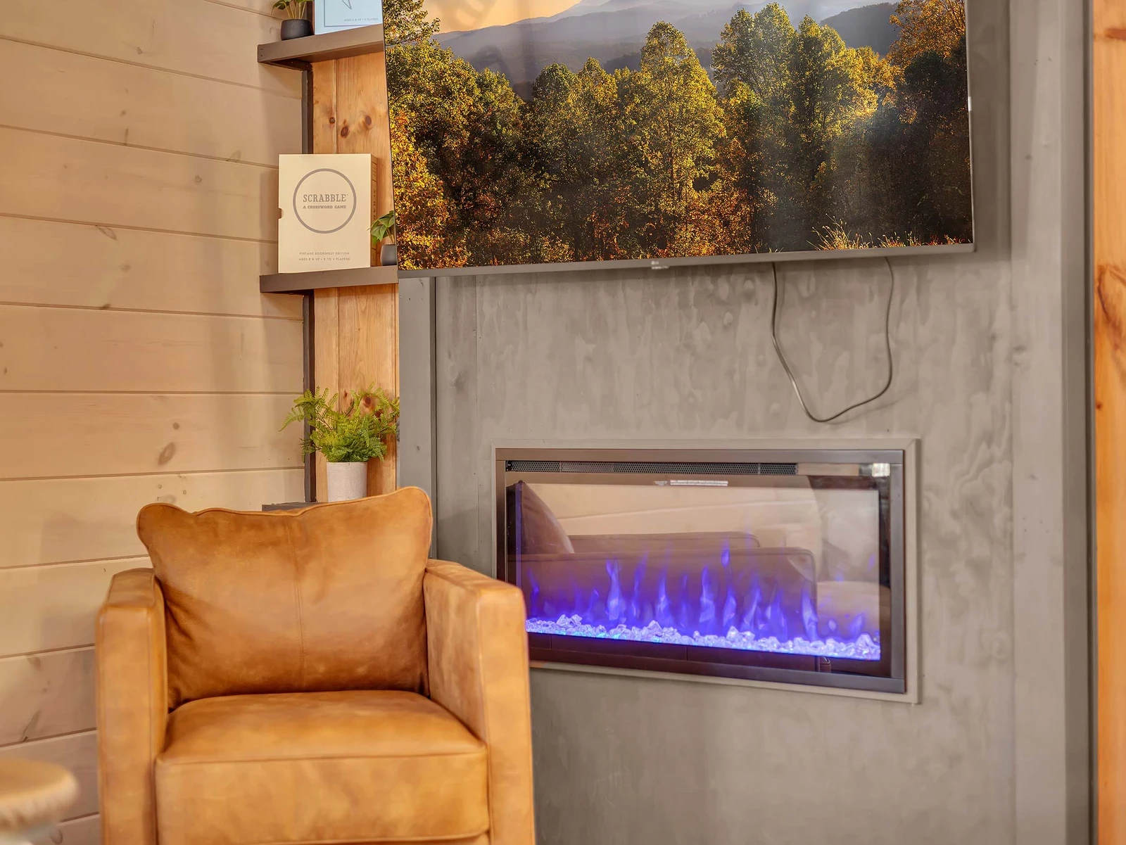 fireplace at Sevierville cabin